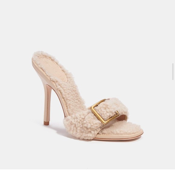 Coach Shoes - Coach shearling buckle mule